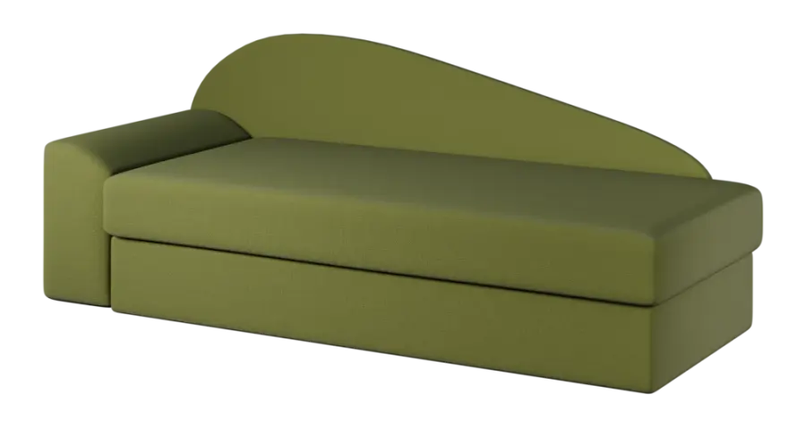 MELISA válenda celočalouněná, provedení levé, látka BEST 22 - látka kiwi